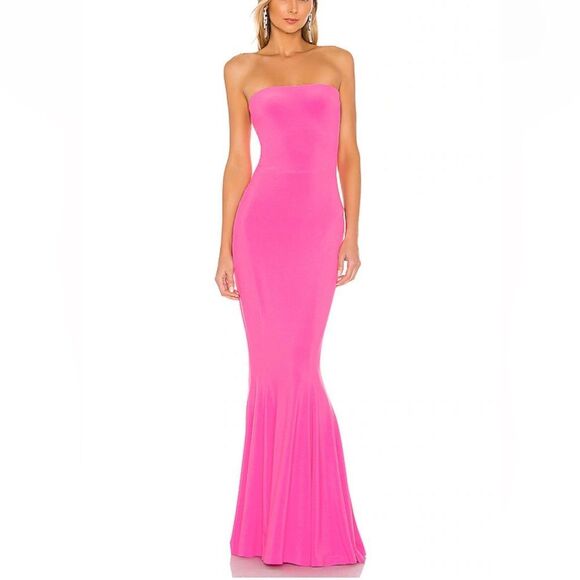 Norma Kamali x REVOLVE Strapless Fishtail Gown in Orchid Strapless NWT flaw S - Picture 1 of 10